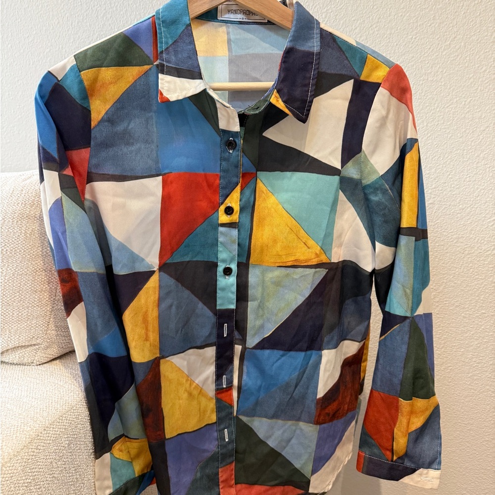 Colorful Geometric Button Down Shirt